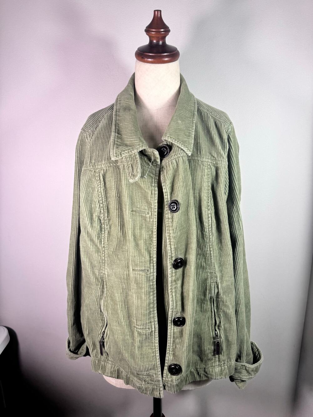Relativity Green Corduroy Jacket Fall Autumn Gilmore Girls Size PXL
